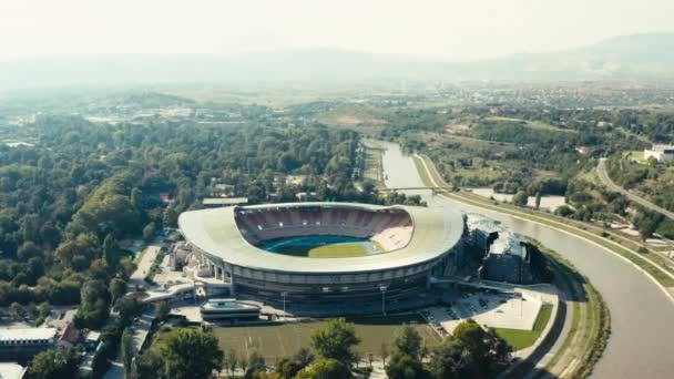 Vídeo Drone Estádio Todor Proeski National Arena Skopje Onde Você — Vídeo de Stock