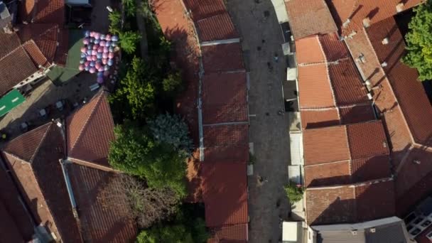 Arial Disparó Skopje Macedonia Drone Volando Sobre Los Antiguos Edificios — Vídeos de Stock