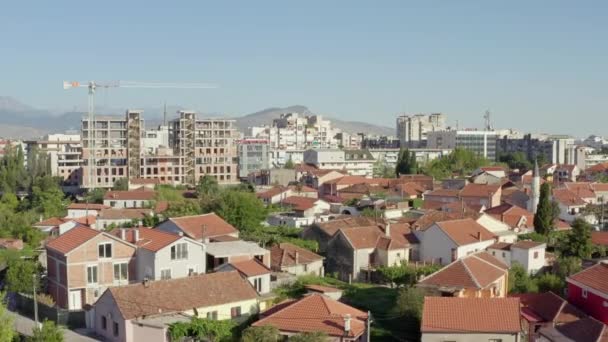 Aerial Shot Podgorica Capital Montenegro Vista Drone Uma Colina Com — Vídeo de Stock