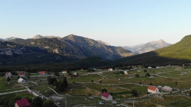 Foto Aérea Del Pueblo Montaña Korita Montenegro Vista Desde Dron — Vídeo de stock