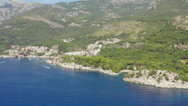 Arial Tiro Del Mar Adriático Montenegro Donde Fondo Pueden Ver — Vídeo de stock