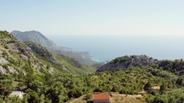 Aerial View Montenegro Drone Video Showing Mountains Trees Rocks Beautiful — Stockvideo