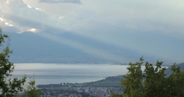 Lago Ciudad Ohrid Macedonia Vista Ciudad Pie Orillas Lago Las — Vídeo de stock
