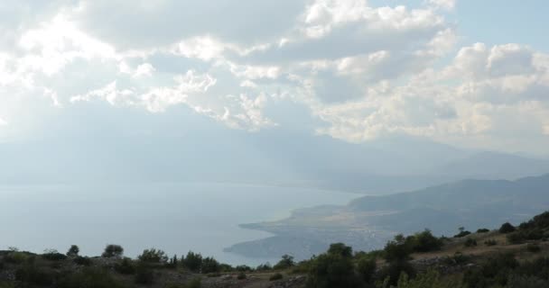 Lago Ciudad Ohrid Macedonia Vista Ciudad Pie Orillas Lago Las — Vídeo de stock