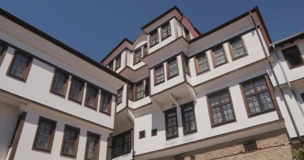 Ohrid Mazedonien Schöne Altstadt Mit Historischen Häusern Und Engen Gassen — Stockvideo