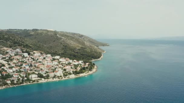 Aerial View Tourist Islands Croatia Beautiful Seascape Landscape Cityscape Nature — Video