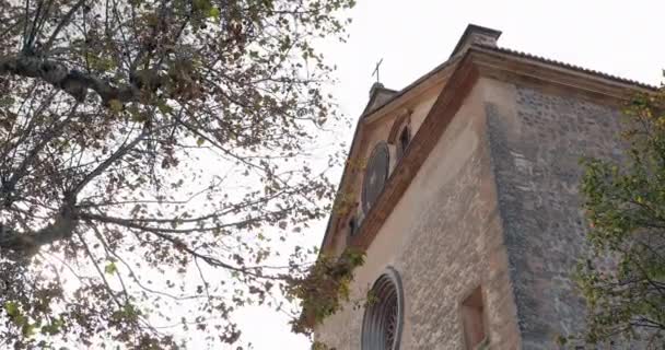 Old Historic Building Catholic Church Architecture Ancient Church Old European — Stockvideo