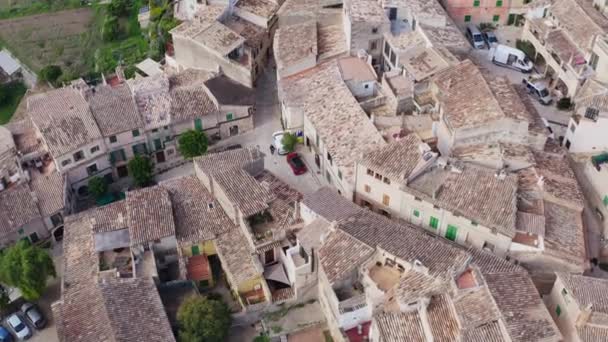 Architecture European Old Village Dron Video Aerial View Landscape Historic — Stock video