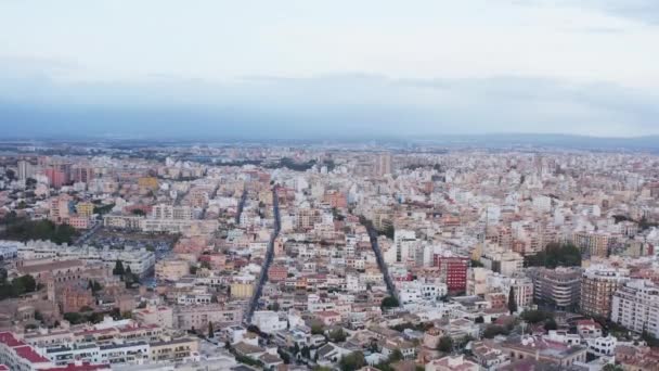 Cityscape Drone Video Aerial View City Palma Spain Its Central — Stockvideo