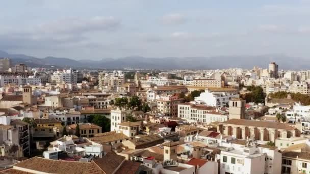 Arquitectura Antigua Ciudad Europea Dron Video Vista Aérea Del Centro — Vídeo de stock