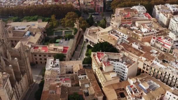 Arquitectura Paisajística Urbana Del Antiguo Dron Ciudad Europea Video Vista — Vídeos de Stock