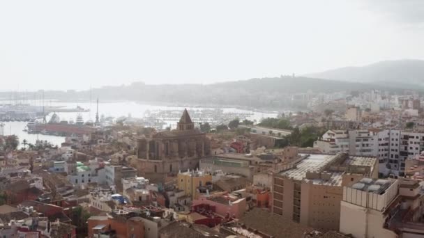 Città Vecchia Palma Sull Isola Maiorca Spagna Dron Video Veduta — Video Stock