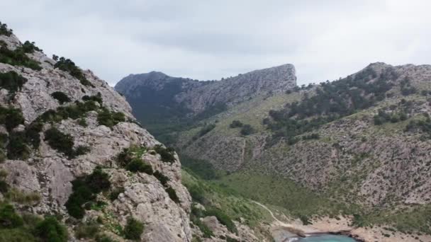 Mountain Landscape Mallorca Island Spain Dron Video Aerial View Mountain — ストック動画