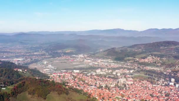 Zdjęcia Lotnicze Bośni Hercegowiny Drone Wideo Krajobrazu Górzysty Teren Pasmami — Wideo stockowe