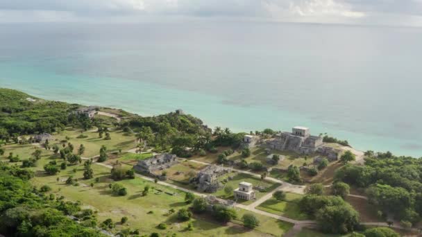 Drone Video Ancient Ruins Mayan Pyramids Architect Ancient World Temples — Vídeo de stock