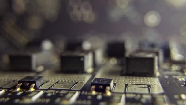 Macro Video Motherboard Processor High Latest Technologies Boards Connections Them — Stockvideo