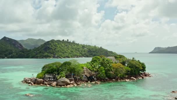 Aerial View Seychelles Island Resort Indian Ocean Beautiful Nature Blue — Video
