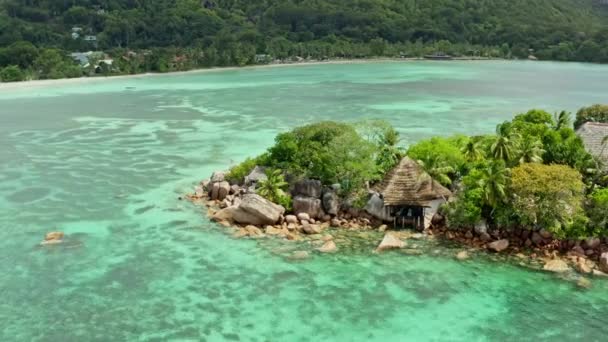 Aerial View Nature Seychelles Landscape Rocky Island Indian Ocean High — Video