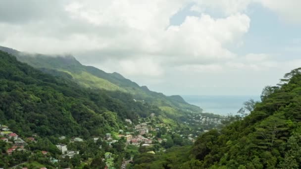 Aerial View Mahe Seychelles Beautiful Landscape Mountains Nature Islands Indian — Wideo stockowe