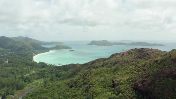 Aerial View Seychelles Beautiful Nature Mountain Ranges Islands Indian Ocean — Αρχείο Βίντεο