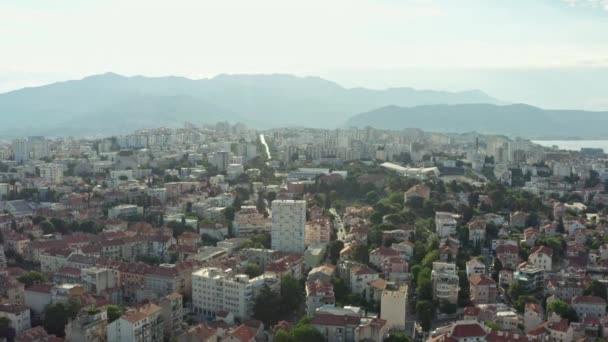 Aerial View Split Croatia Cityscape Old Town Streets Houses Mountains — Video Stock