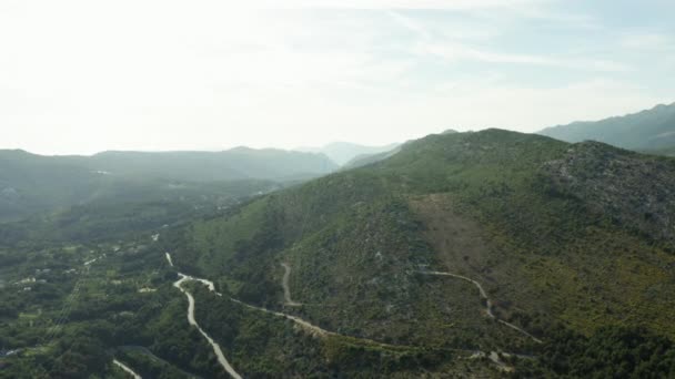 Aerial View Landscape Mountains Croatia Serpentine Mountain Road Top Dangerous — Wideo stockowe