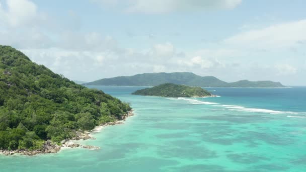 Vista Aérea Seychelles Islas Exóticas Océano Índico Paraíso Naturaleza Con — Vídeos de Stock