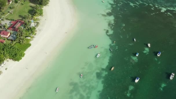 Vista Aérea Naturaleza Las Islas Seychelles Costa Del Océano Índico — Vídeos de Stock