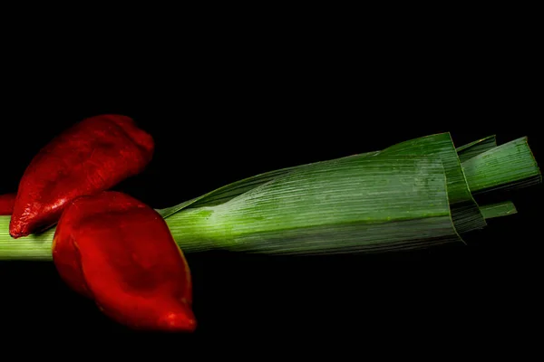 Conjunto Verduras Pimiento Cebolla Las Verduras Cortan Pedazos Ilustración Realista —  Fotos de Stock