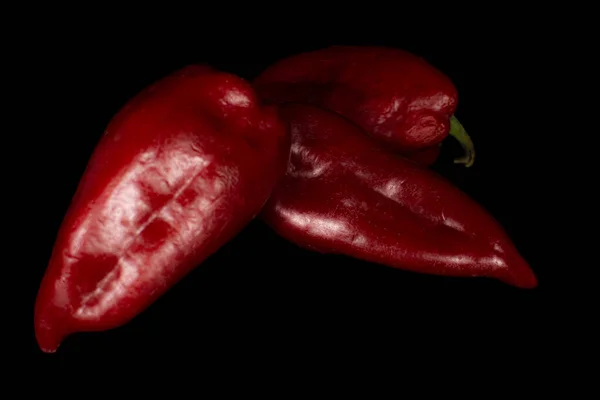 Rode Paprika Een Zwarte Achtergrond — Stockfoto