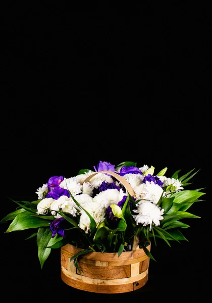 Obecny Kwiaty Białe Fioletowe — Zdjęcie stockowe