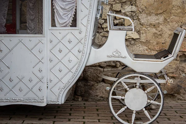 Carro Época Antigua Fortaleza Carro Vintage Blanco Carro Blanco — Foto de Stock