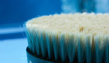 Kuru vücut masajı için selülit önleyici fırça. Kadınların organik bakımı. Selüliti ve evdeki vücut sorununu önler. Yüksek kalite fotoğraf