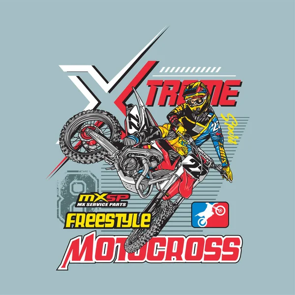 Desenho de ilustração vetorial desenhada à mão para moto de motocross