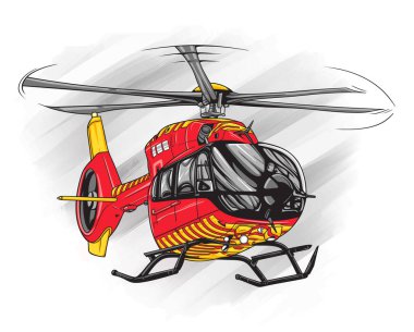 Kırmızı ve sarı kurtarma helikopterleri vektör klipsi sanatı