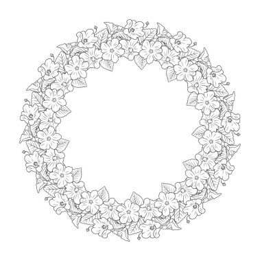 Lima çiçeği lei yuvarlak çerçeve desenli dekoratif vektör çizimi