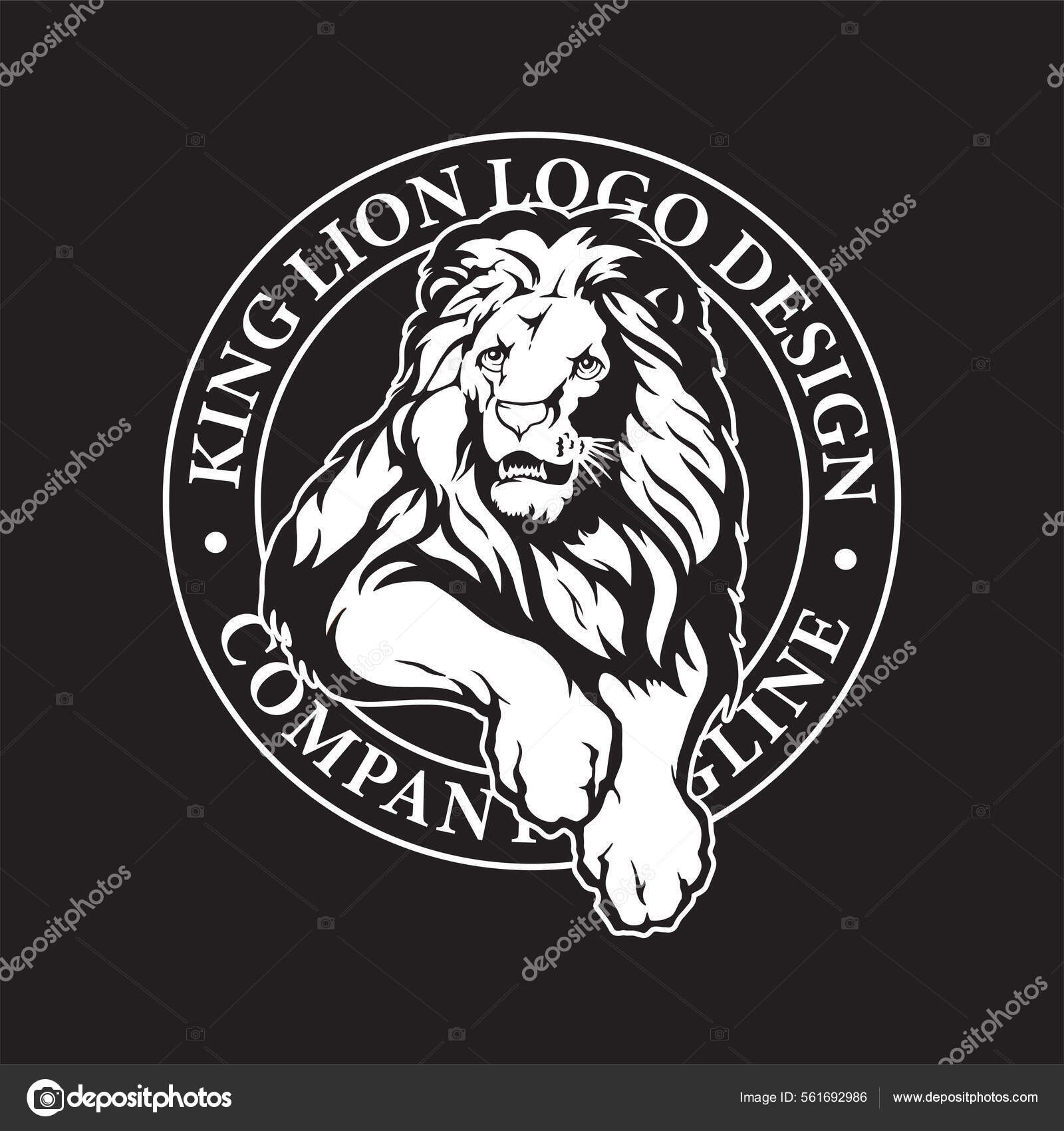 Plantilla Logotipo León Rey Ilustración Vectorial Blanco Negro Vector de  stock #561692986 de ©Atrezzo, image size:1600x1700