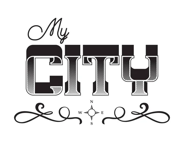 Meine Stadt Typografie Design Vorlage — Stockvektor