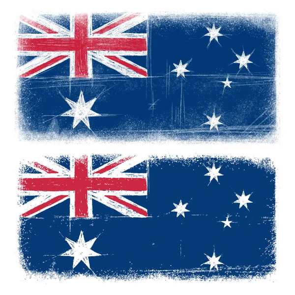 Kézzel Festett Ausztrál Zászló Grunge Vektor Illusztráció — Stock Vector