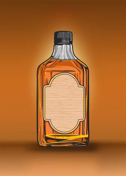 Whiskey Bottle Concept Realistic Vector Illustration — 스톡 벡터