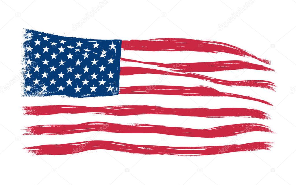 grunge flag of USA on the white background vector illustration