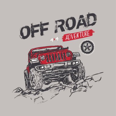 baskı için off road jeep çizimi