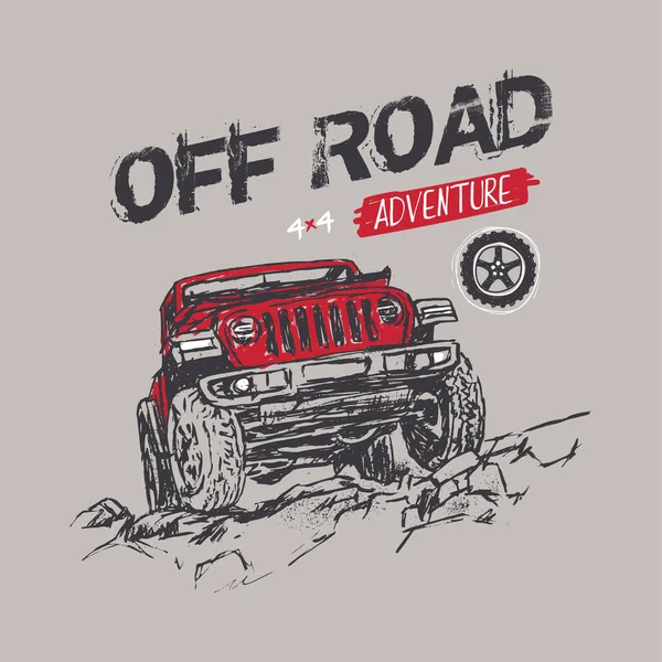 baskı için off road jeep çizimi