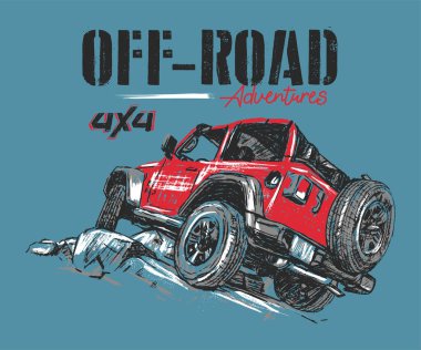 Off road car vektör çizimi