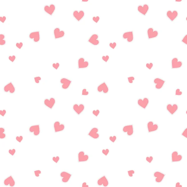 Бесшовный рисунок маленьких розовых сердец на белом фоне. — стоковое фото