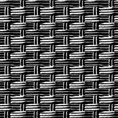 Textured seamless pattern of wicker close-up. Black and white background for design ideas.High contrast.