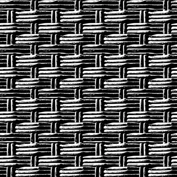 Textured Seamless Pattern Wicker Close Black White Background Design Ideas — Stockfoto