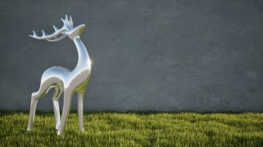 Geyik arka bahçede 3D illüstrasyon