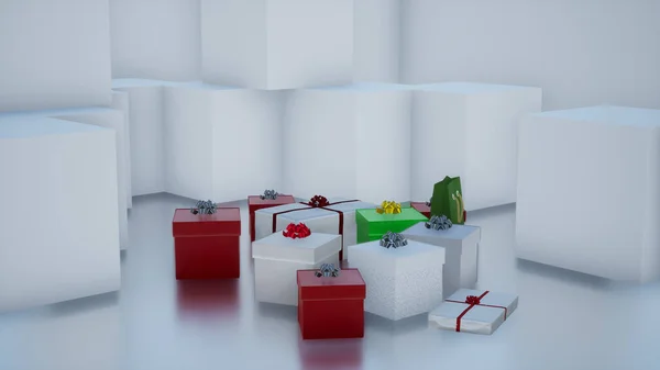 Noel hediyeleri 3D illüstrasyon