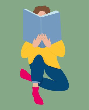 Kadın okuyor. Kitap oku. öğrenim, eğitim, eğlence